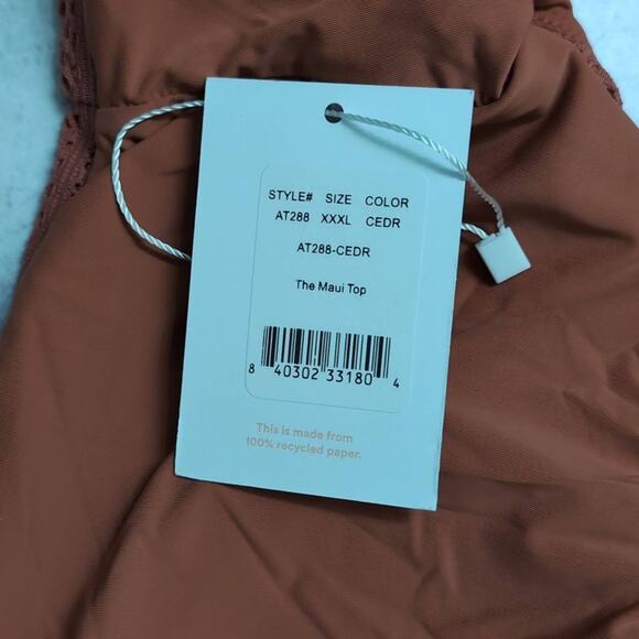 NWT Andie Maui Top Bikini Cedar (Rust) Crochet Adjustable Straps Size XXXL - Picture 9 of 9